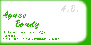 agnes bondy business card